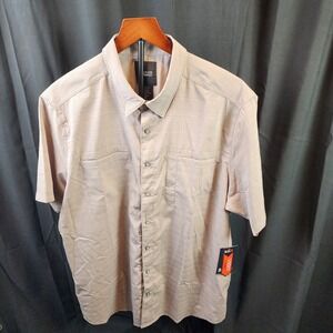 5.11 Tactical Shirt Mens Large Tan Vented Short Sleeve Button Pockets NWT